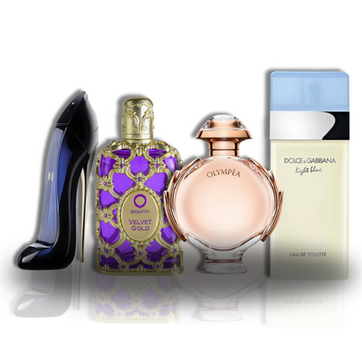 Zestaw: Light Blue + Orientica Velvet Gold + Good Girl + Olympea 100ML